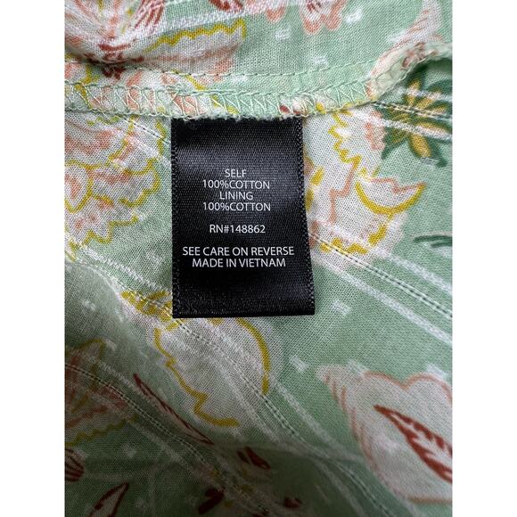 Torrid Blouse Plus Sz 4X Mint Green Cotton Clip Dot Blouson Sleeve Smocked Top - Picture 7 of 8